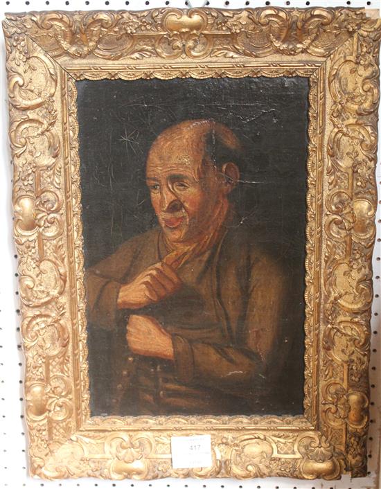 Gilt framed oil portrait(-)